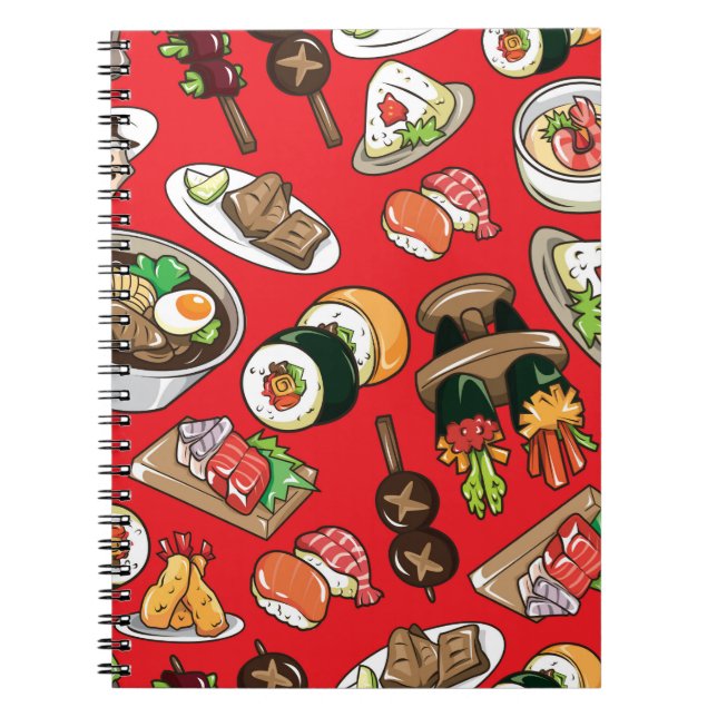 Carnet motif alimentaire japonais transparent (Devant)
