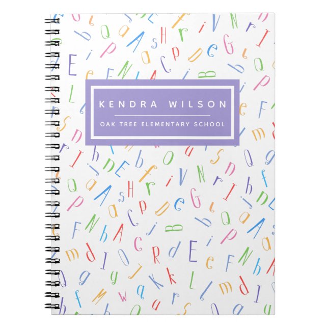 Carnet Motif Alphabet mignet - Enfants ou enseignant (Devant)