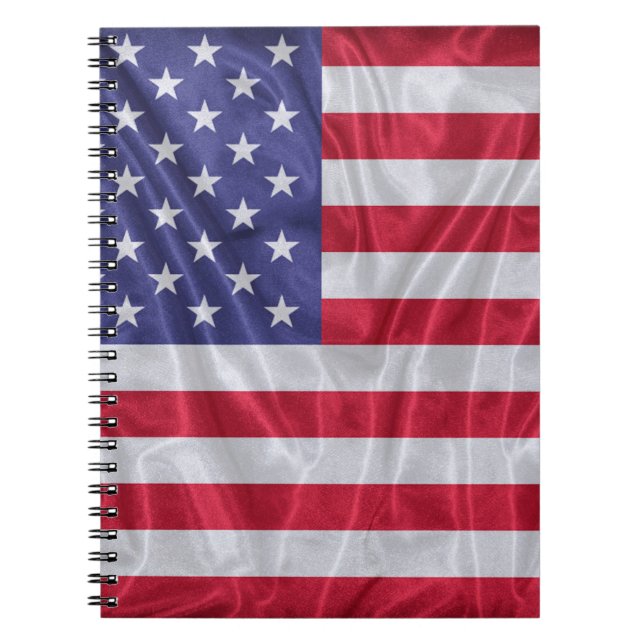 Carnet Motif américain sur la texture du tissu, (Devant)