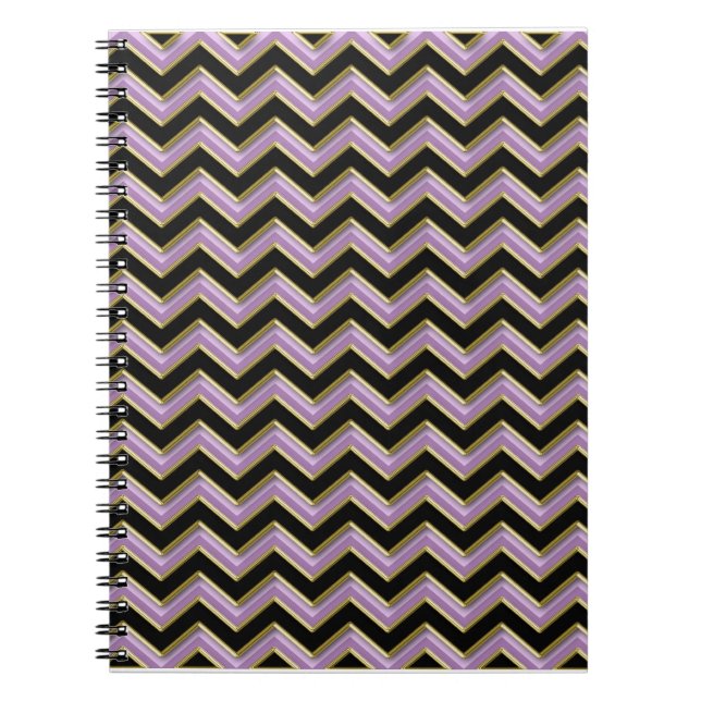 Carnet Motif Amethyst Gold Black Zigzag (Devant)