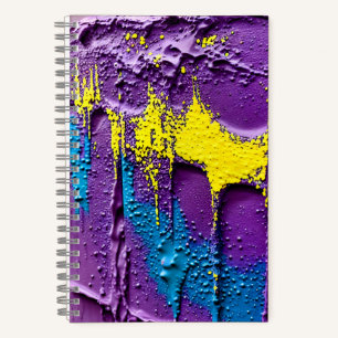 Carnet Motif amusant Peinture bleu violet texturé