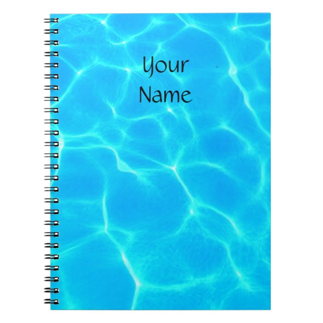Carnet Motif Aqua Avec Réflexion Vagues (Devant)
