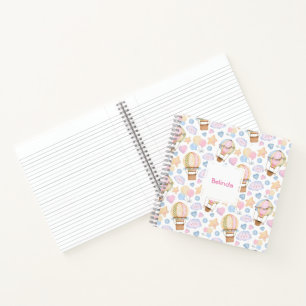 Carnet Motif aquarelle fantaisiste de montgolfière
