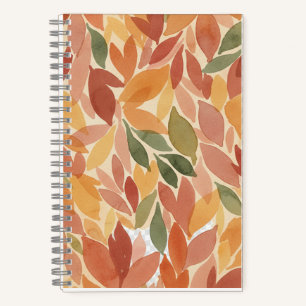 Carnet Motif Aquarelle Feuilles D'automne