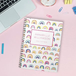 Carnet Motif arc-en-ciel mignon nom personnalisé