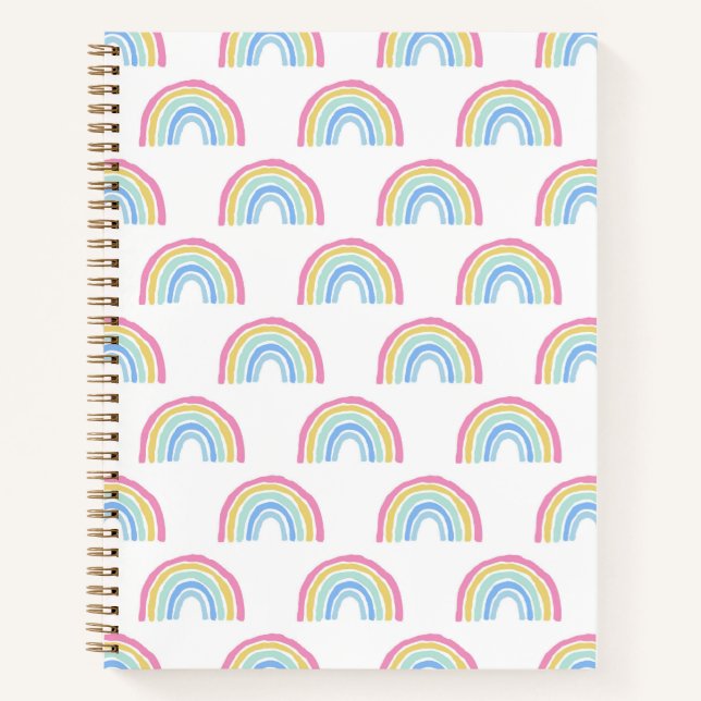 Carnet Motif arc-en-ciel Pastel (Devant)