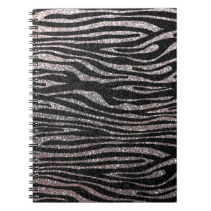 Carnet Motif argenté de rayure de zèbre (parties