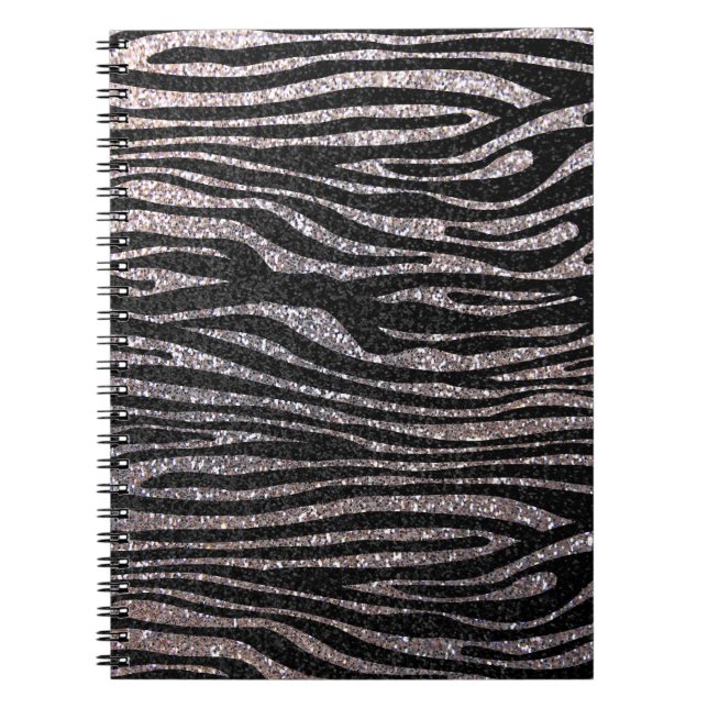 Carnet Motif argenté de rayure de zèbre (parties (Devant)