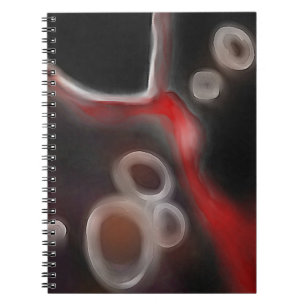 Carnet Motif artériel : Noir, Blanc et Rouge Abstrait