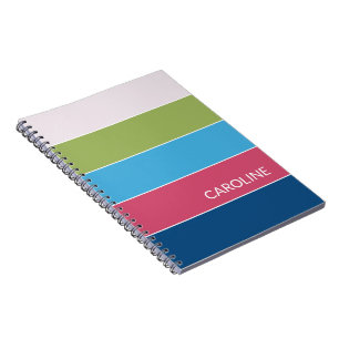 Carnet Motif artistique personnalisé de bandes multicolor