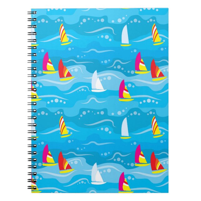 Carnet Motif au néon de yacht (Devant)