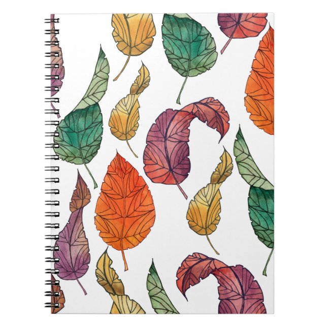 Carnet Motif aux feuilles d'automne sur un arrière - plan (Devant)