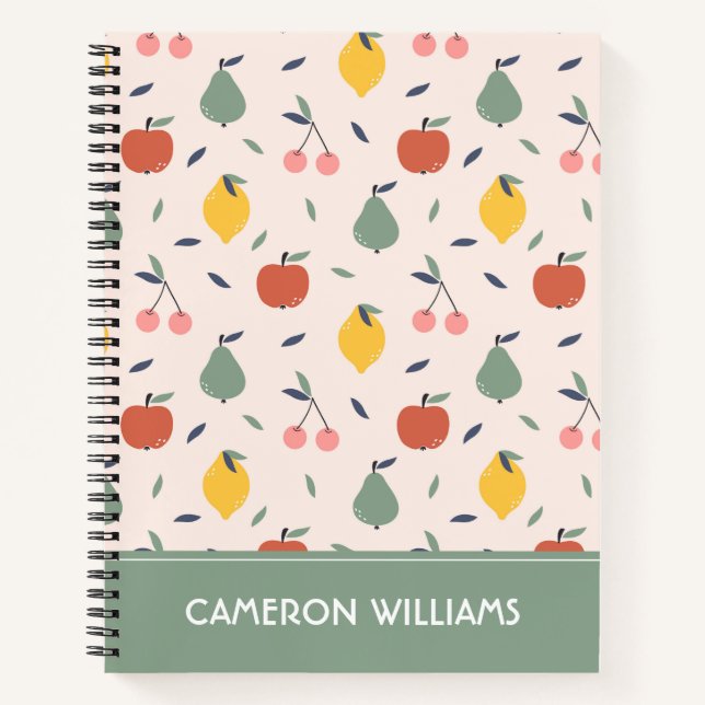 Carnet Motif aux fruits mignons (Devant)