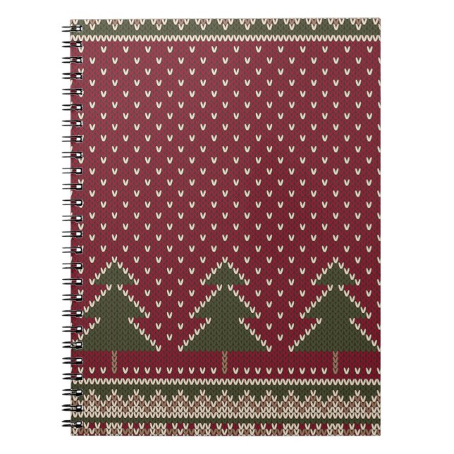 Carnet Motif avec arbres de Noël (Devant)