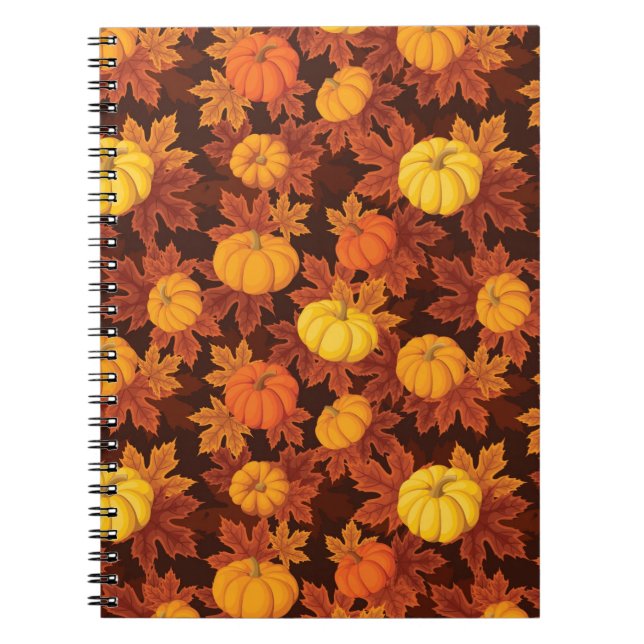 Carnet Motif avec citrouille et érable d'automne (Devant)