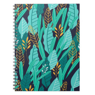Carnet Motif avec différents feuilles tropicaux abstraits