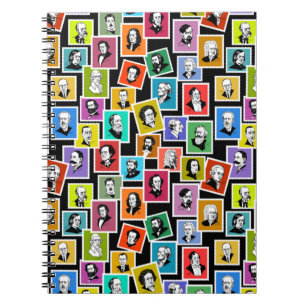 Carnet Motif avec portraits des plus grands compositeurs
