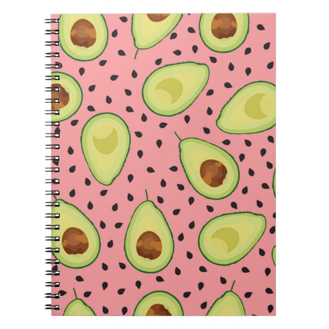 Carnet Motif Avocado rose (Devant)