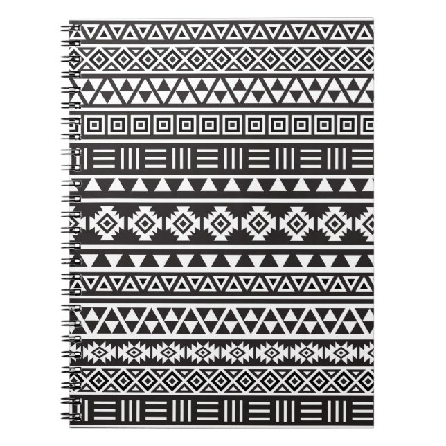 Carnet Motif aztèque de style - monochrome (Devant)