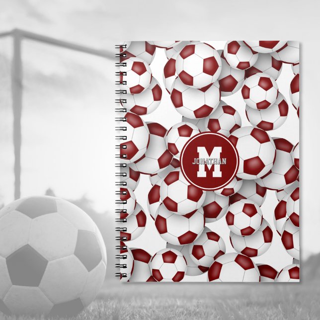 Carnet motif ballons de foot bordeaux sports enfants (Créateur téléchargé)