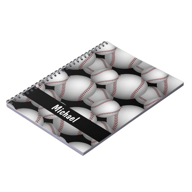 Carnet Motif Baseballs (Côté gauche)