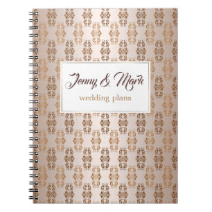 Carnet Motif beige de gradient baroque de style. Texte
