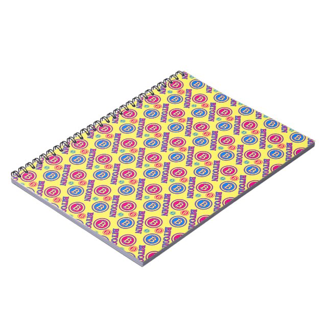 Carnet Motif Bitcoin coloré (Côté gauche)
