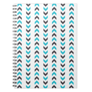 Carnet Motif blanc et bleu géométrique moderne de flèches