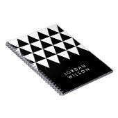 Carnet Motif blanc moderne minimaliste noir de triangle (Côté Droit)