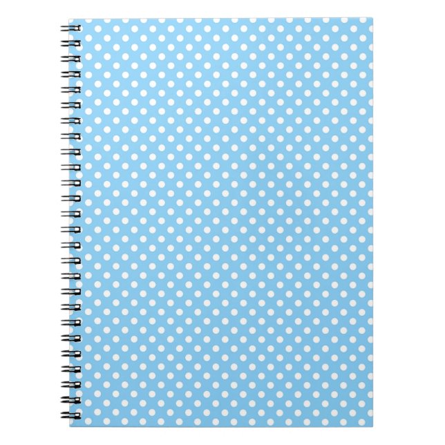 Carnet motif bleu avec pois blanc (Devant)