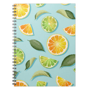 Carnet Motif bleu citron vintage