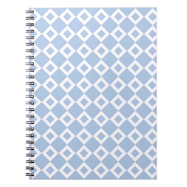 Carnet Motif bleu clair et diamant blanc (Devant)