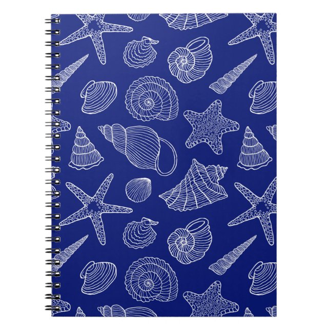 Carnet Motif Bleu Clair Shell (Devant)