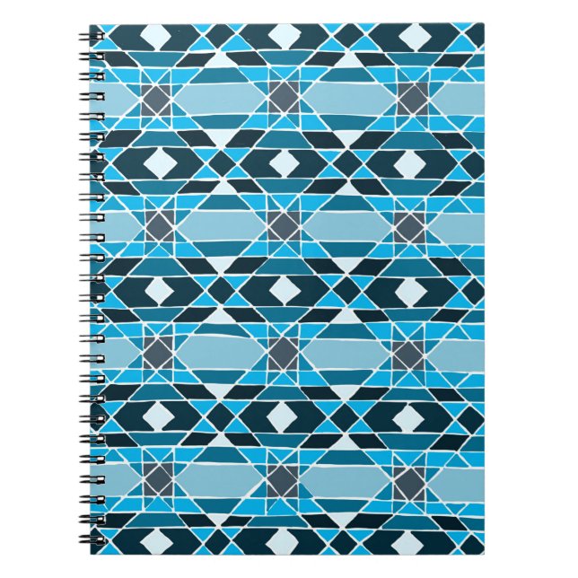 Carnet Motif bleu clair/turquoise (Devant)