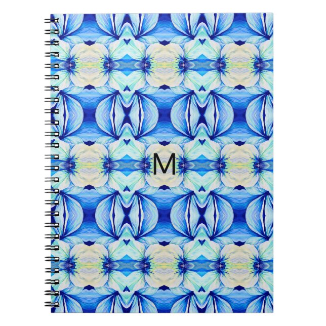 Carnet Motif bleu persan avec formes géométriques (Devant)