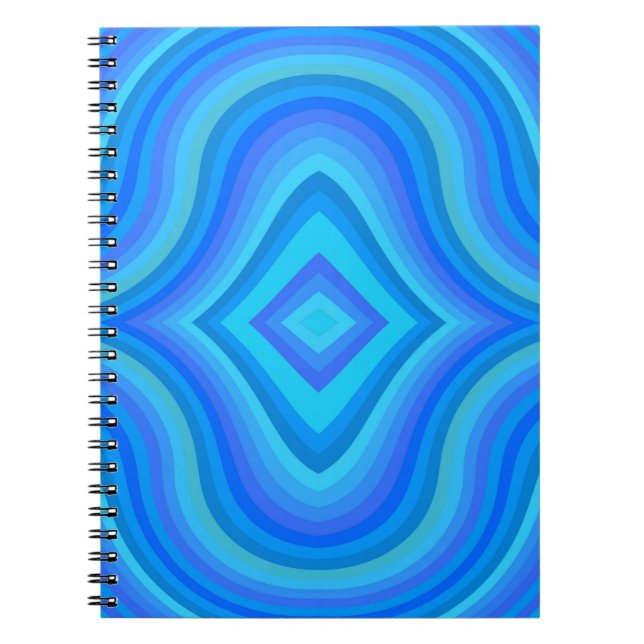 Carnet Motif bleu rétro (Devant)