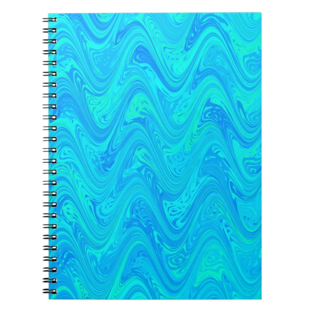 Carnet Motif bleu vert marbré (Devant)