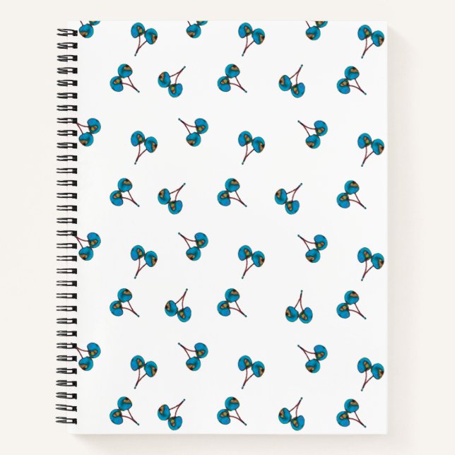 Carnet Motif Blue Cherry (Devant)