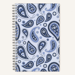 Carnet Motif Blue Paisley
