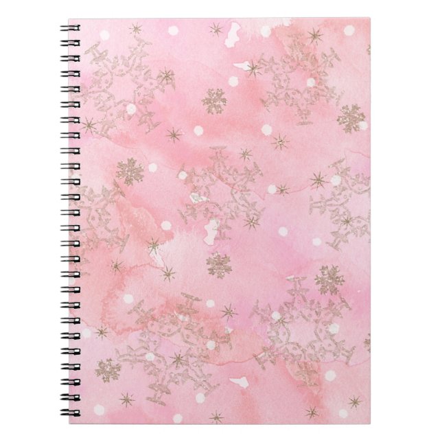 Carnet Motif Boho de Noël rose (Devant)