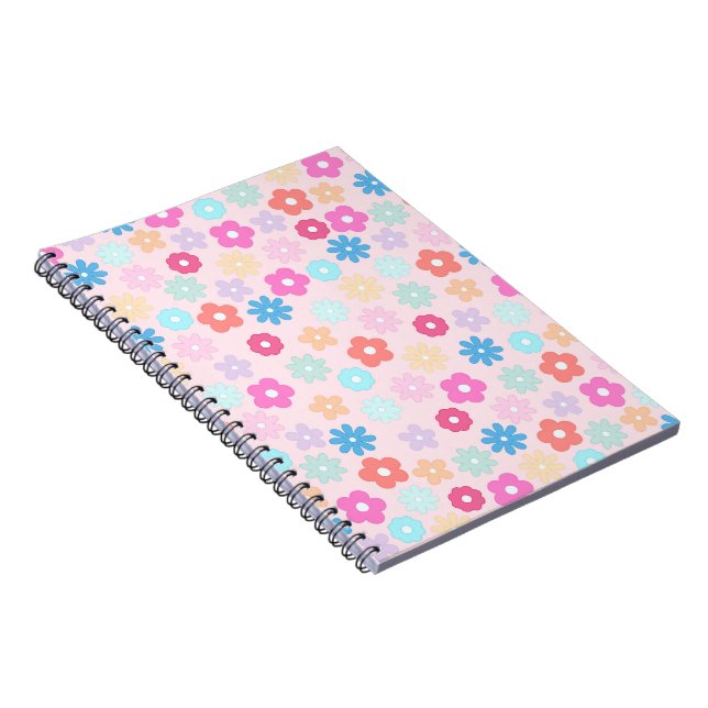 Carnet Motif Boho Rose Daisy Flowers (Côté Droit)