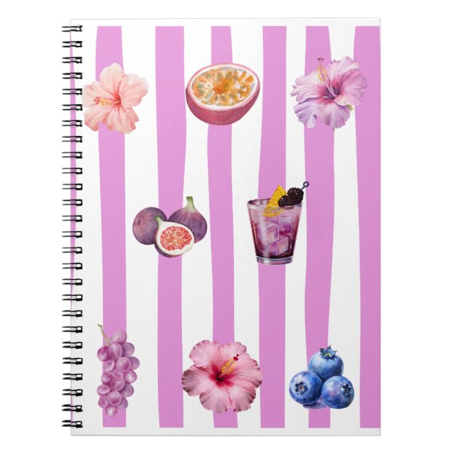 Carnet Motif botanique à l'aquarelle de lavande (Devant)