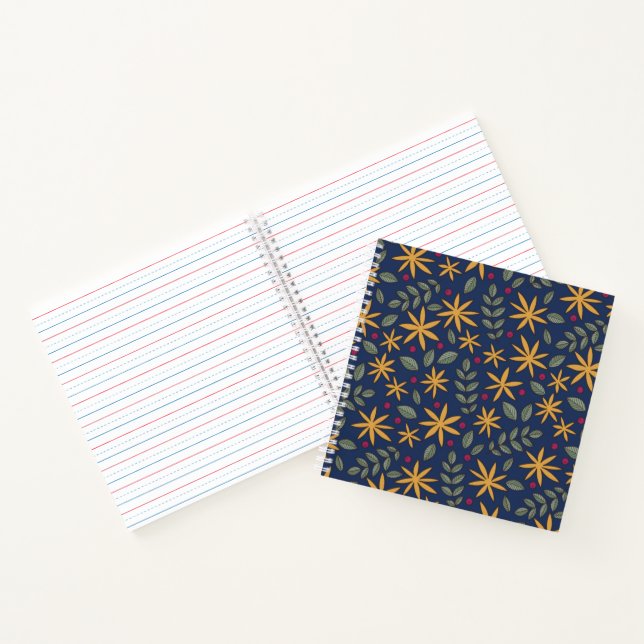 Carnet Motif botanique à motif floral doré (Intérieur)