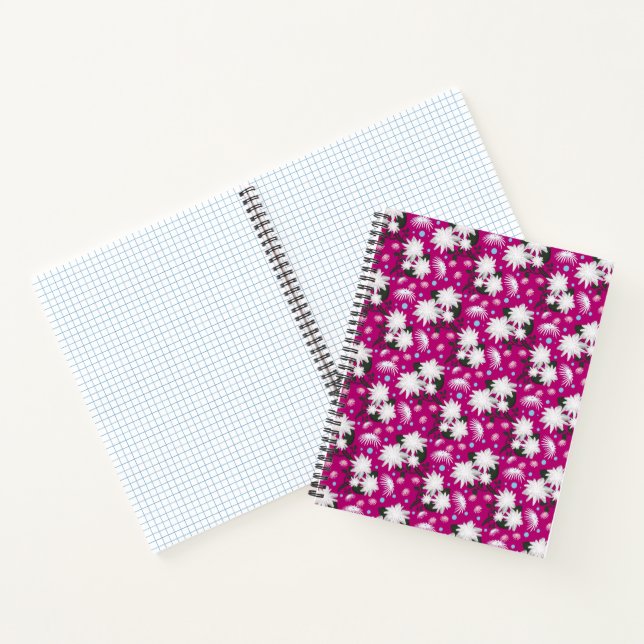Carnet Motif botanique élégant à fleurs blanches (Intérieur)