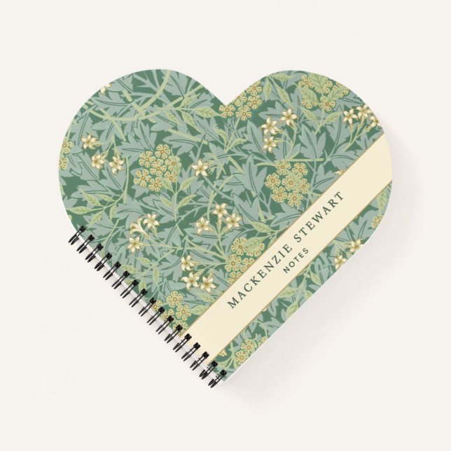 Carnet Motif botanique jasmin vert (Devant)