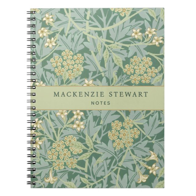 Carnet Motif botanique jasmin vert (Devant)