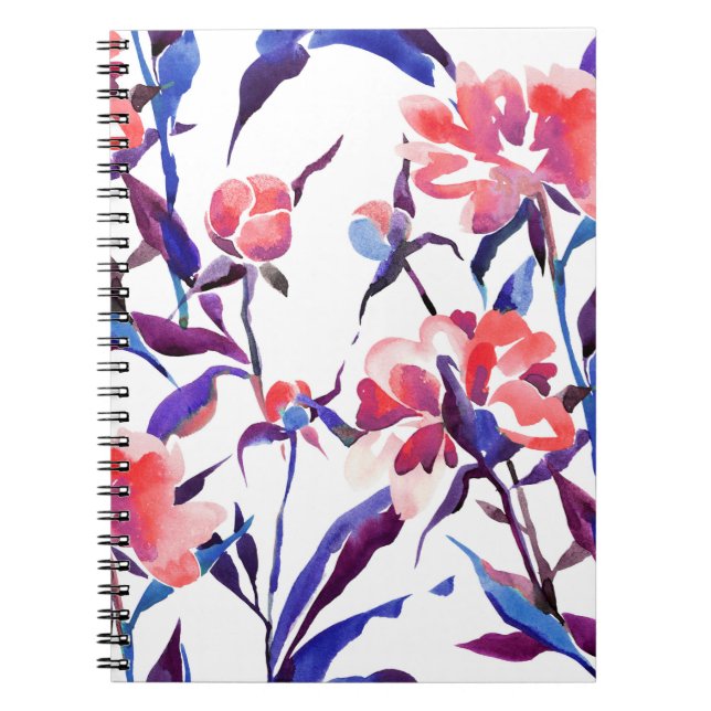 Carnet Motif botanique transparent à l'aquarelle. Main de (Devant)