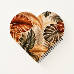 Carnet Motif botanique tropical Monstera d'automne
