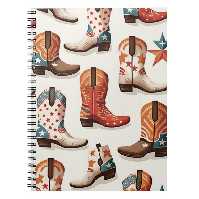 Carnet Motif bottes Cowboy (Devant)
