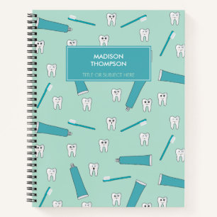 Carnet Motif Brosse à Dents Dentifrice Menthe Bleue Clair